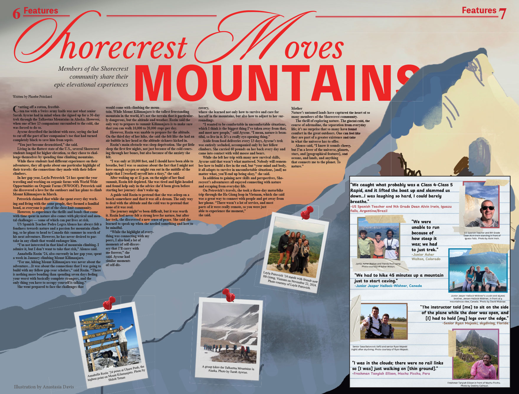 Award-winning spread from student newspaper The Chronicle