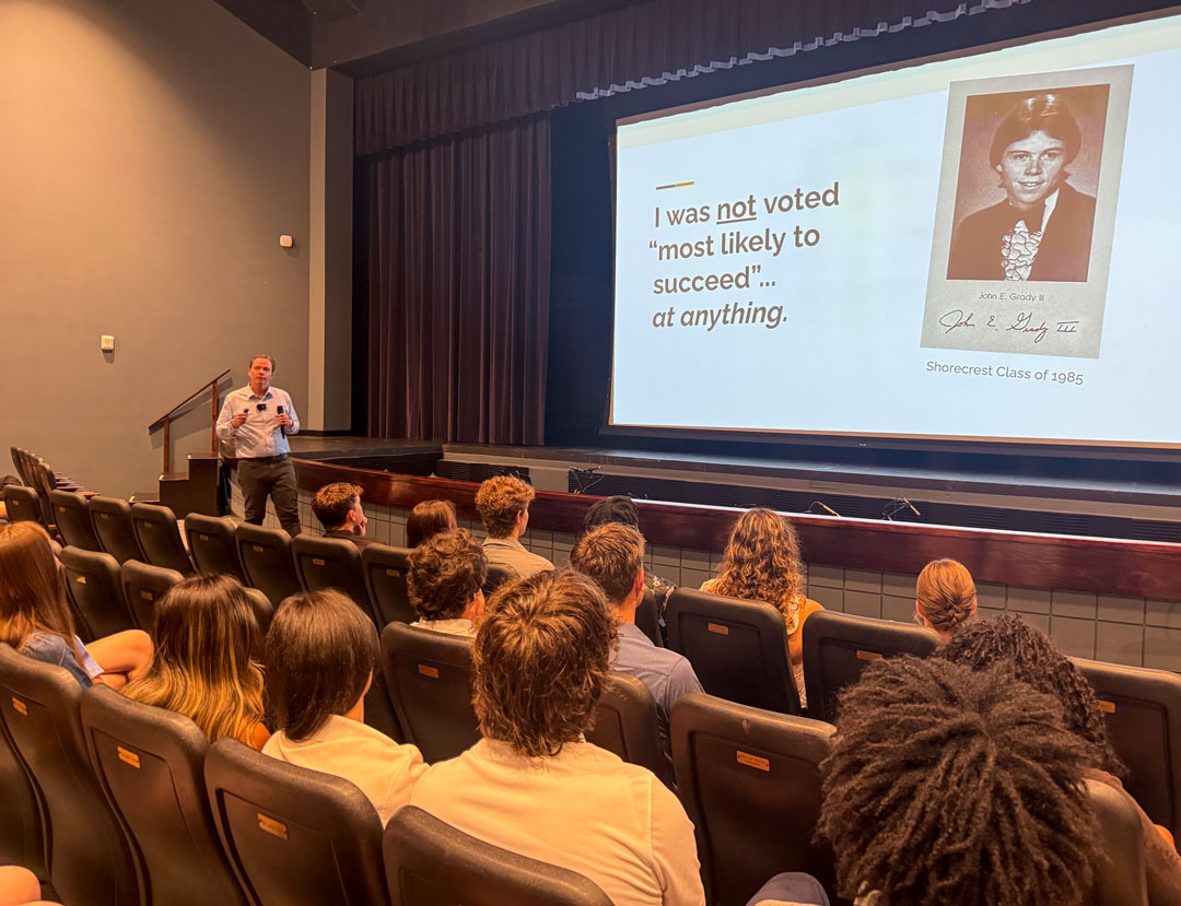 John Grady keynote speaker at Shorecrest Career Day